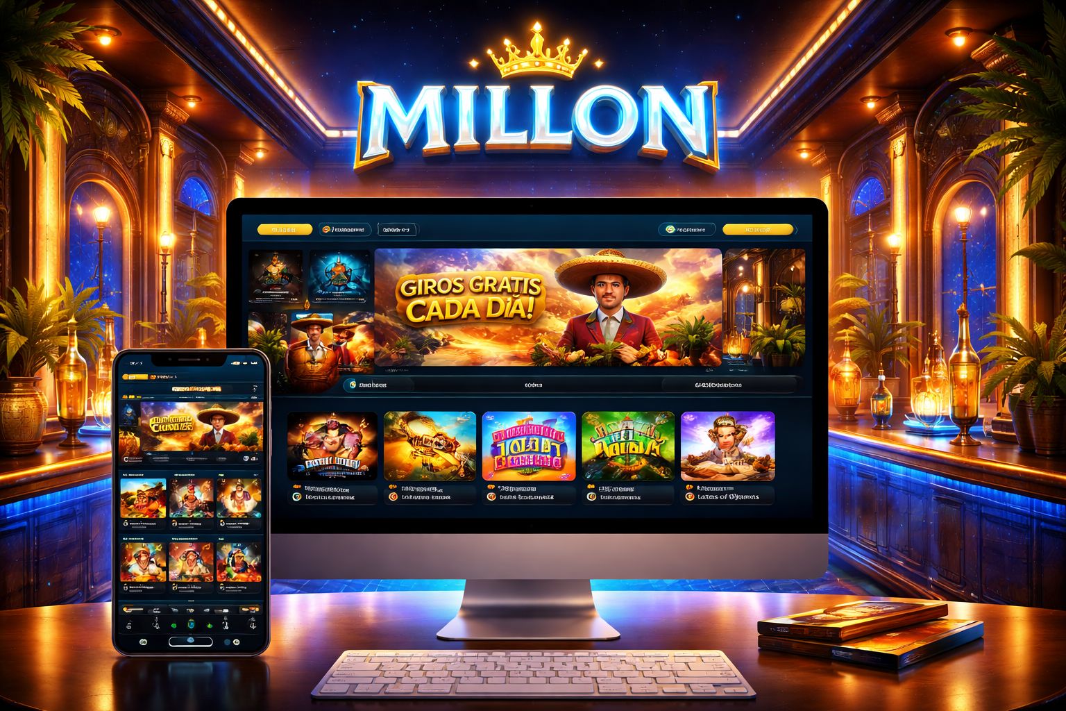 Lobby principal de juegos de Millon Casino para jugadores en México